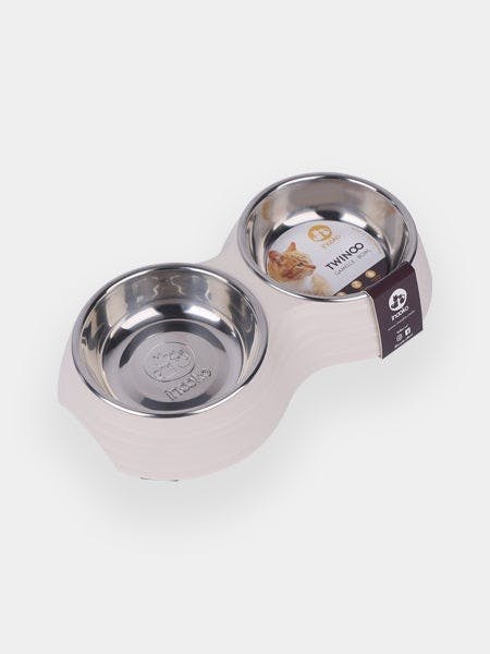 Gamelle double Twinoo - Sable - INOOKO - DOG DéliCAT