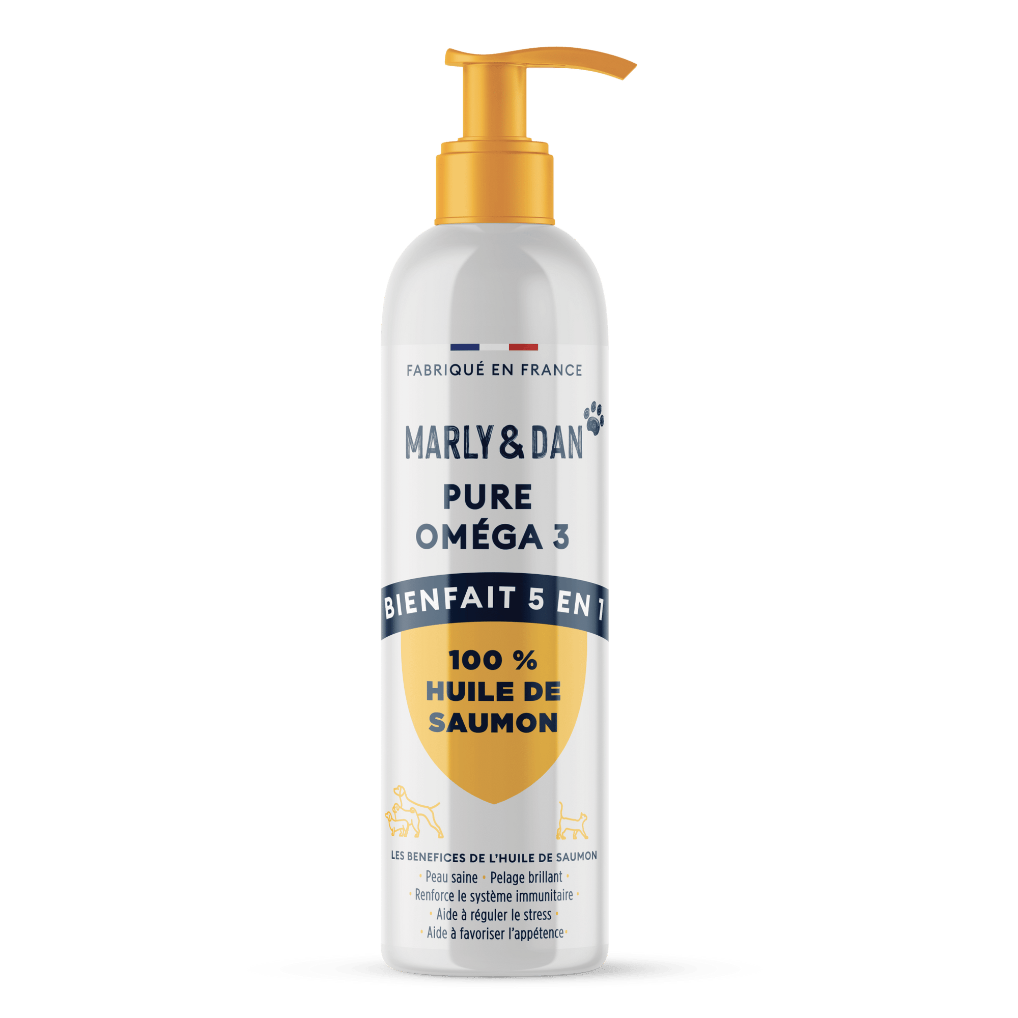 Huile de Saumon 100% Pure Oméga 3 Pour Chien et Chat – Marly & Dan - MARLY & DAN - DOG DéliCAT