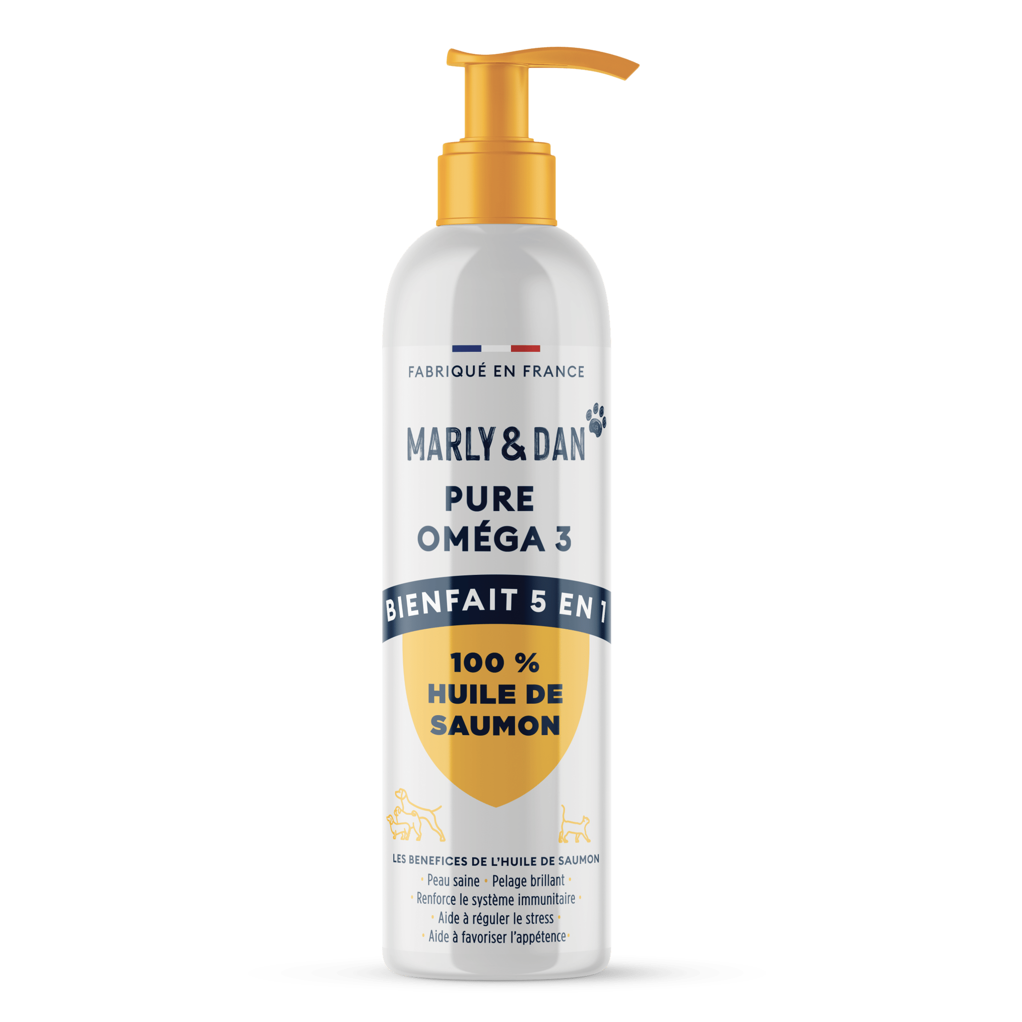 Huile de Saumon 100% Pure Oméga 3 Pour Chien et Chat – Marly & Dan - MARLY & DAN - DOG DéliCAT