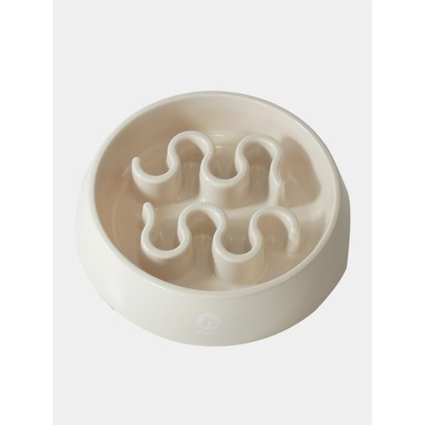 Gamelle anti-glouton Ronde taille L sable INOOKO pour grands chiens - Alimentation saine en toute sécurité.