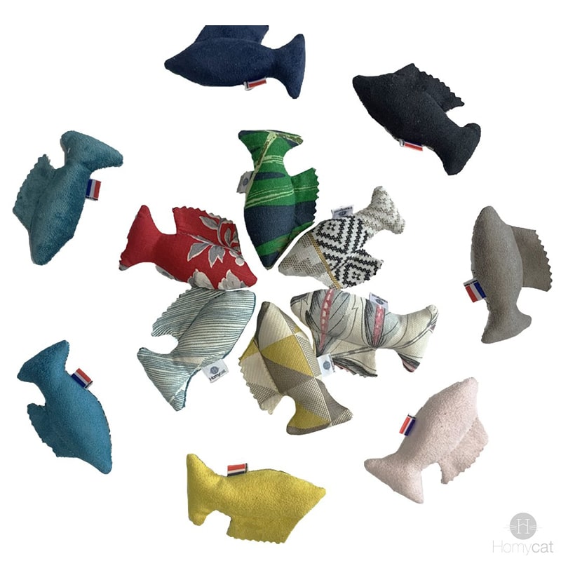 Poisson garnis de Cataire Bio - Jouets pour Chats - Assortiment coloré