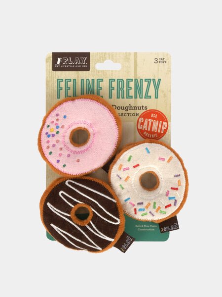 🍩 Jouet pour chat Donuts – Herbe à chat bio Kitty Kreme Doughnuts - PET PLAY - DOG DéliCAT