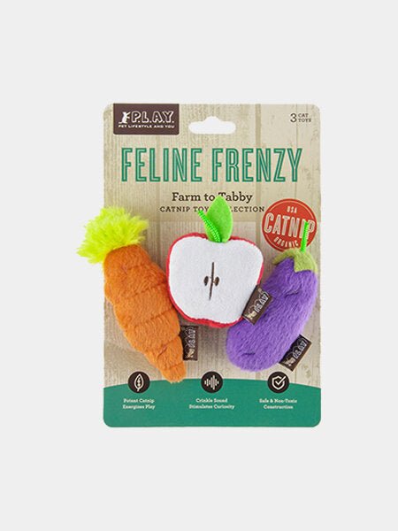 Jouets pour chat à l'herbe à chat Feline Frenzy - Fruits et légumes du jardin - PET PLAY - DOG DéliCAT