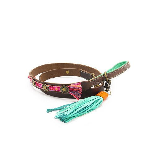 Laisse cuir Boho Rosa - DOG WITH A MISSION - DOG DéliCAT