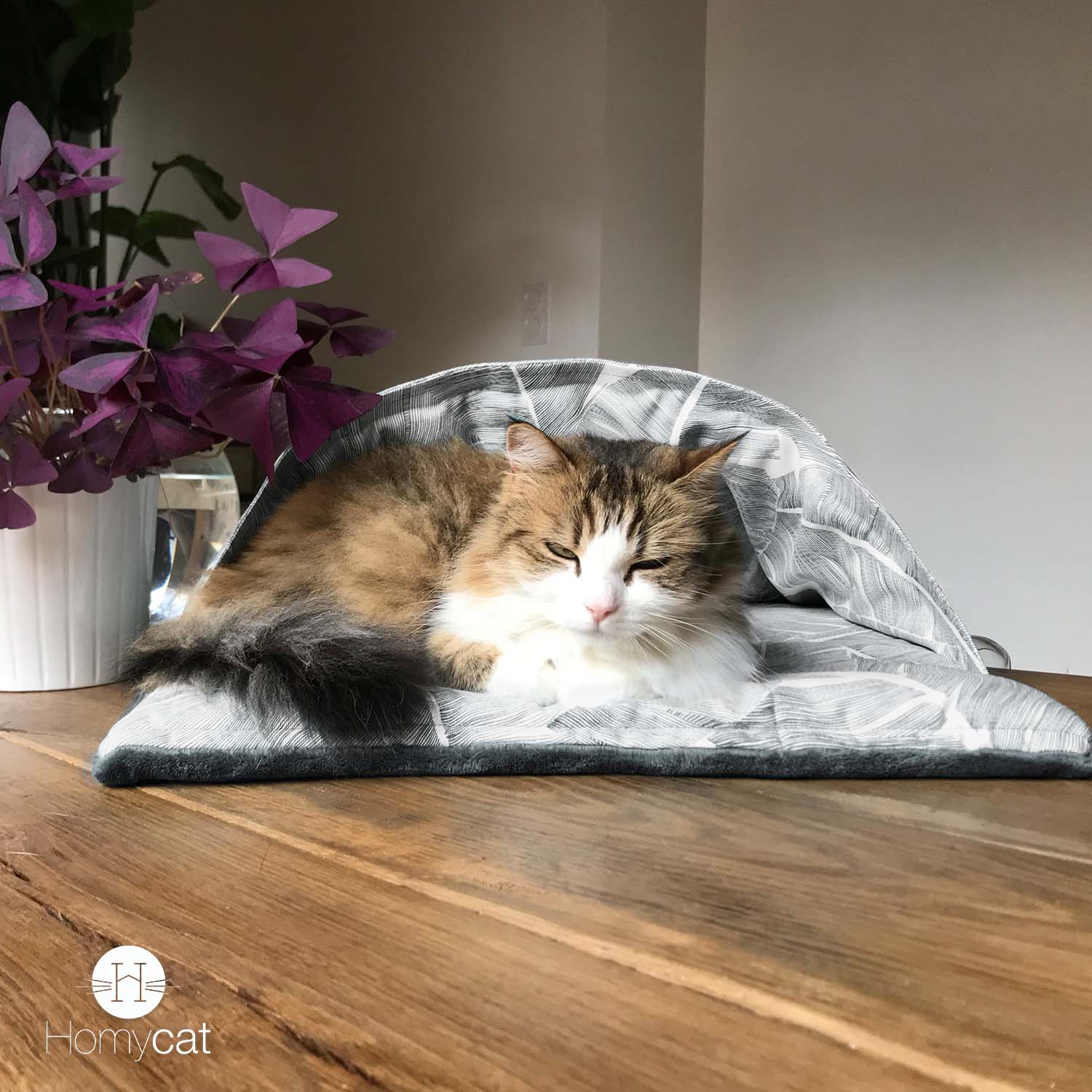 Le Moelleux - couchage cabane Gris Plume - HOMYCAT - DOG DéliCAT