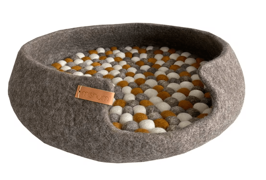 Lit pour chat et petit chien - Simona Brown en laine naturelle - MISHUM - DOG DéliCAT
