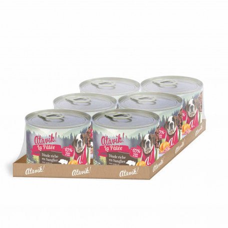 Pâtée chien Atavik – Dinde & Sanglier, potiron, sans céréales (200g) - ATAVIK - DOG DéliCAT
