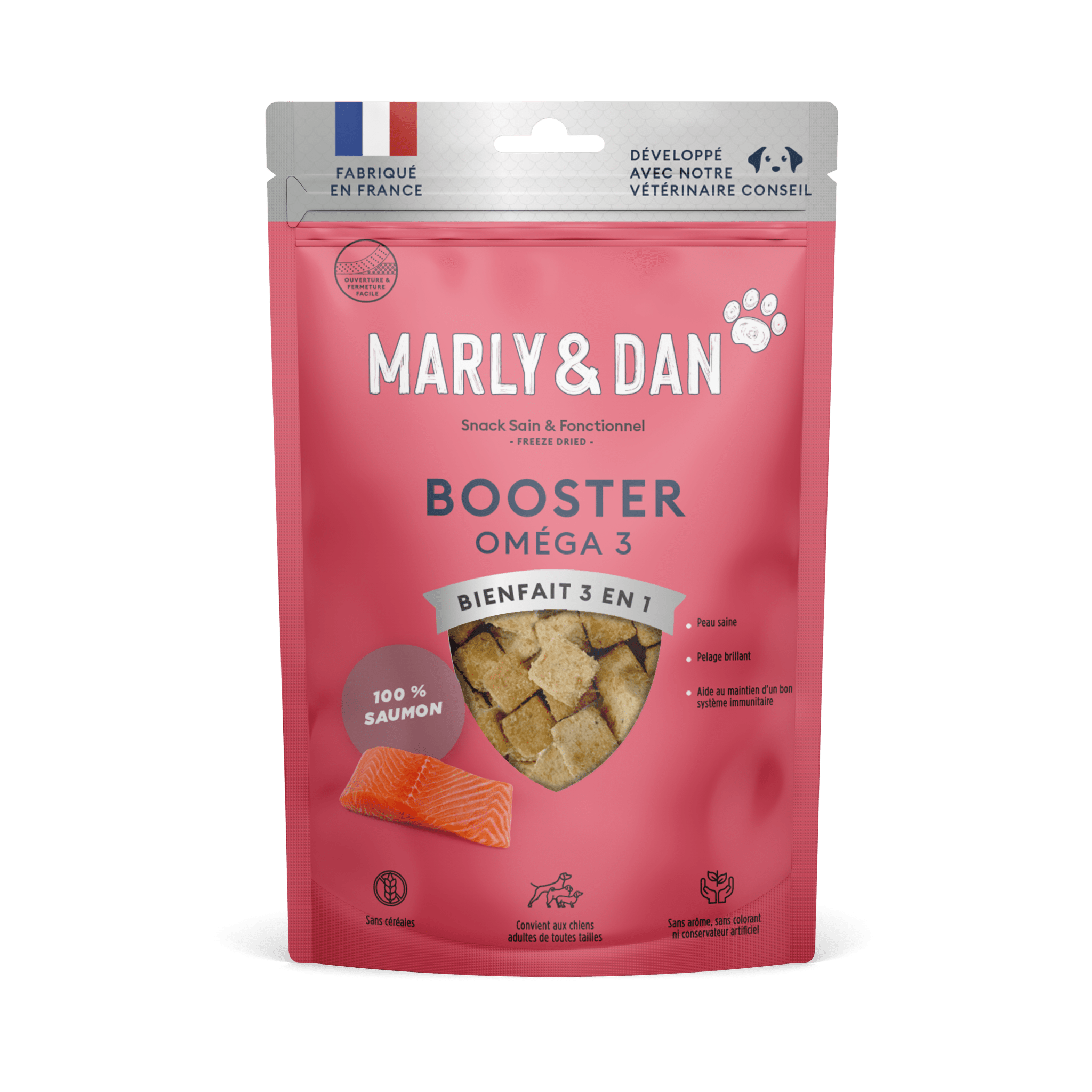 Snack 100% Saumon Lyophilisé Booster OMEGA Pour Chien – Marly & Dan - MARLY & DAN - DOG DéliCAT