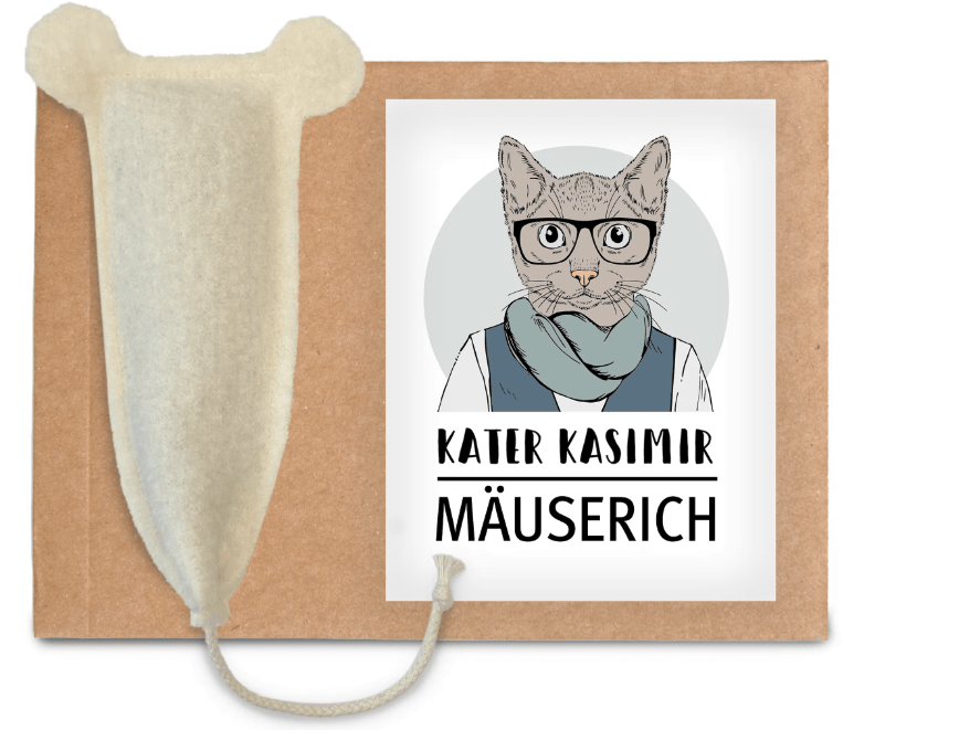 Souris XL feutre de laine garnie d’herbe à chat - KATER KASIMIR - DOG DéliCAT