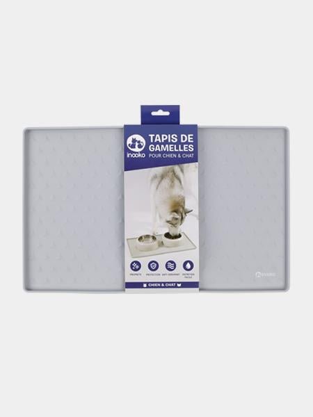 Tapis de gamelle gris - INOOKO - DOG DéliCAT