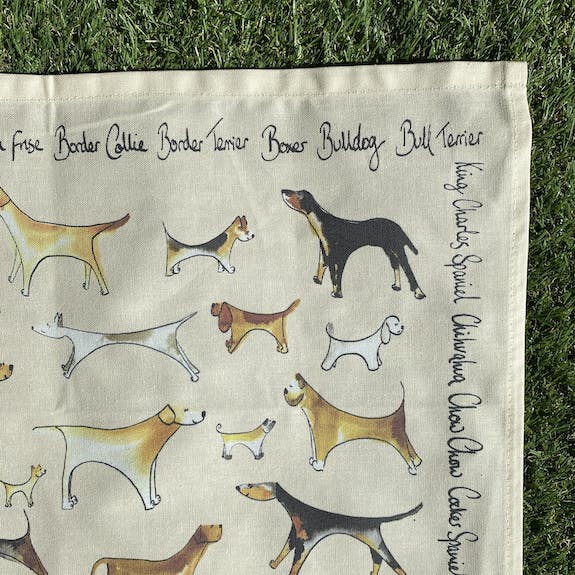 Torchon crème - Dogs design - ILLUSTRATION BY ABI - DOG DéliCAT